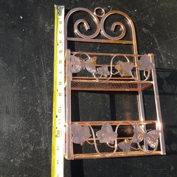 Display Shelf for Wall or Table Top Copper Metal Spice Rack shelves Wall Hanging - Picture 5 of 12